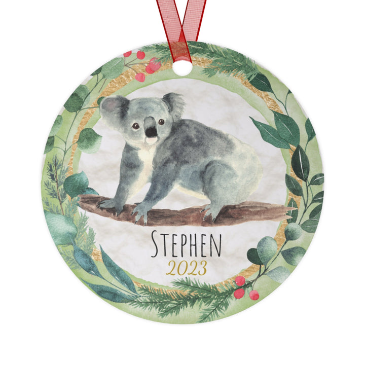 Koala Bear Christmas Ornament, Ceramic, Personalized, Custom, Tree 1