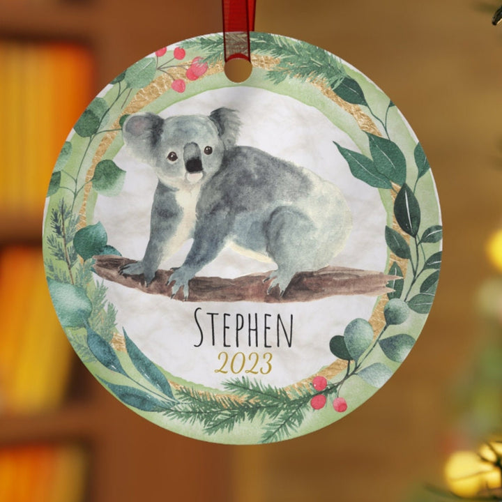 Koala Bear Christmas Ornament, Ceramic, Personalized, Custom, Tree 1