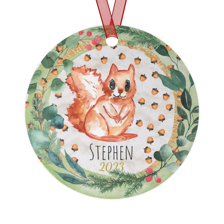 Squirrel Christmas Ornament, Ceramic, Funny Personalized, Tree Decoration