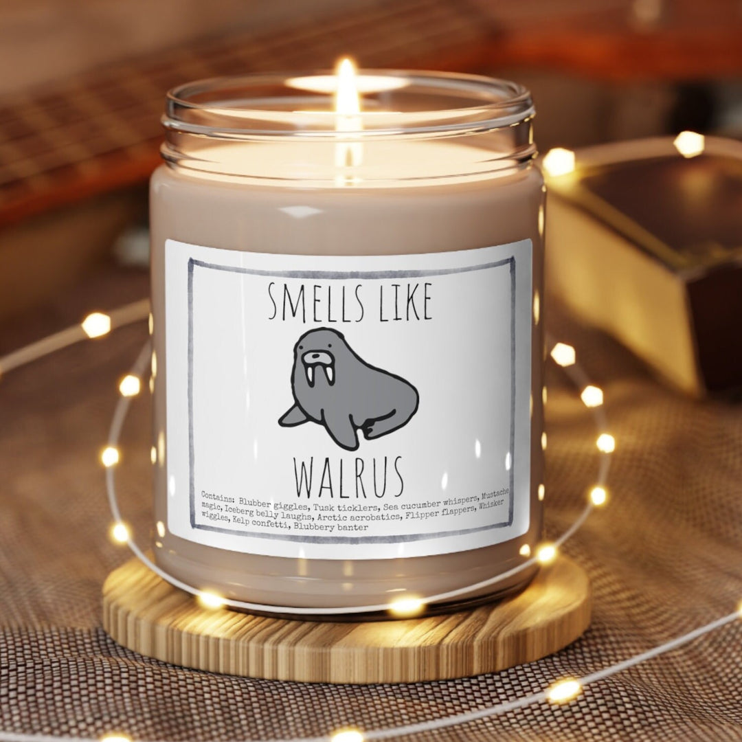 Walrus Candle - 9oz Soy Candle, Birthday,  Friend, Birthday Gift, Men Women