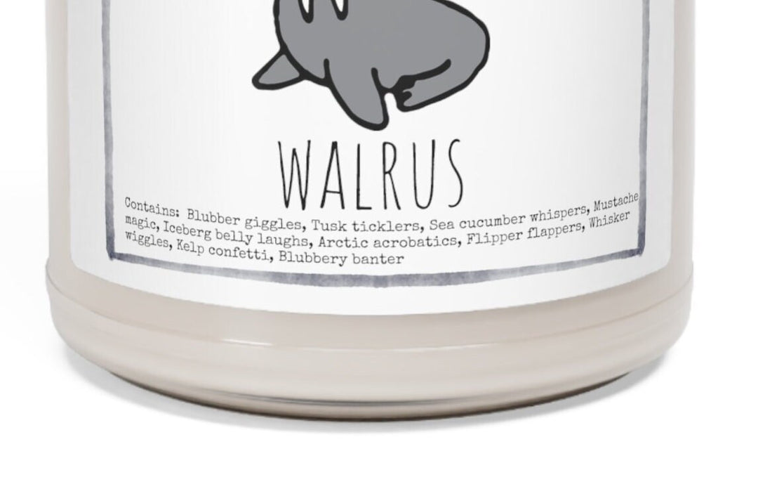 Walrus Candle - 9oz Soy Candle, Birthday,  Friend, Birthday Gift, Men Women