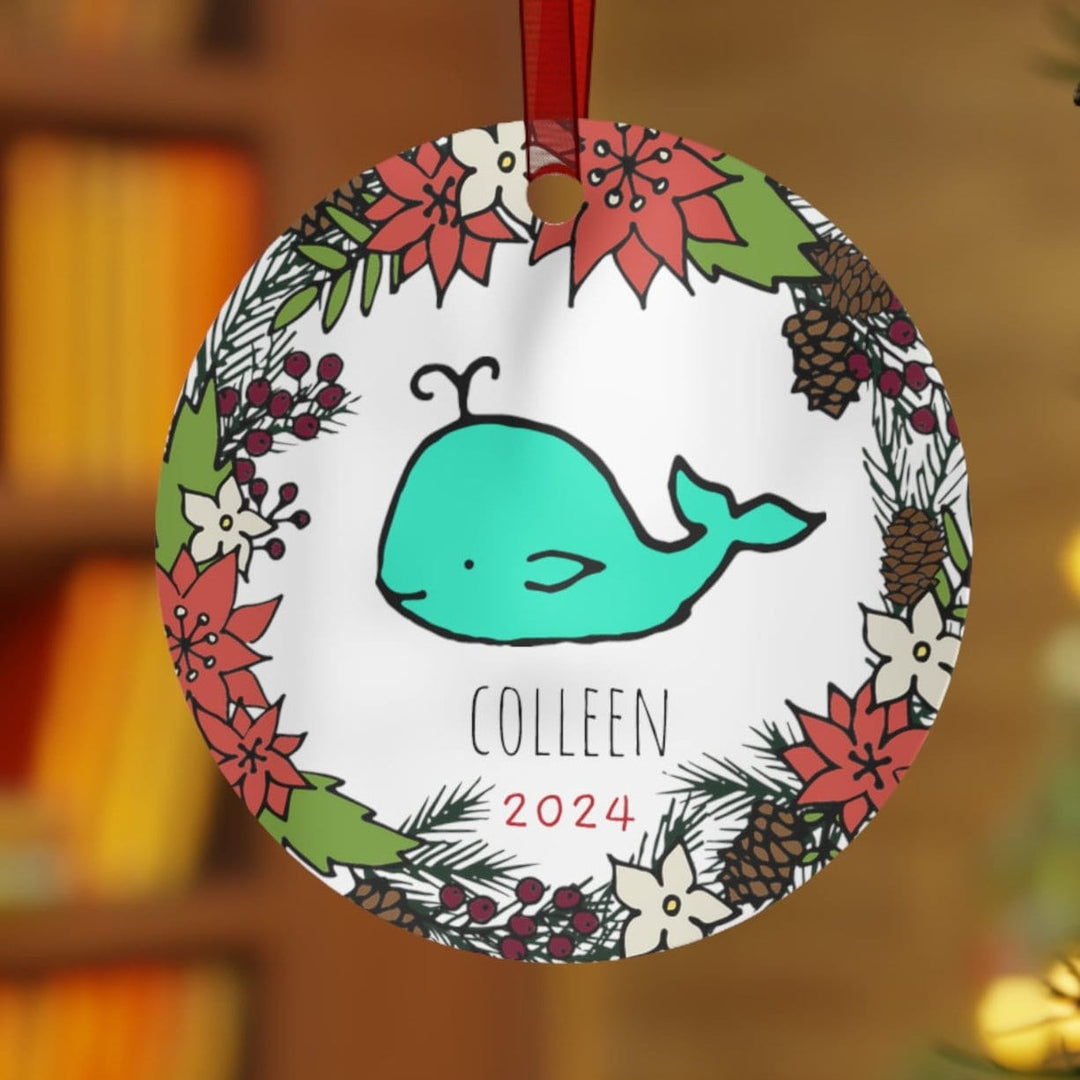 Whale Kids - Christmas Ornament, Ceramic, Funny, Personalized, Tree Decoration