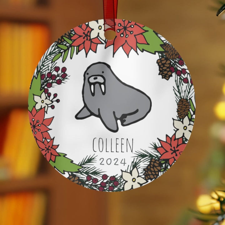 Walrus - Christmas Ornament, Ceramic, Funny, Personalized, Tree Decoration