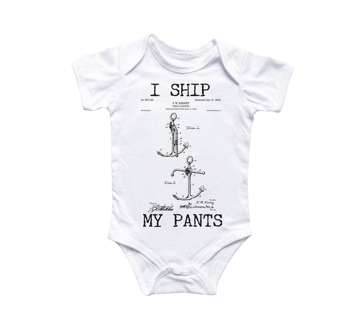 Boat Anchor Nautical - Baby Boy Girl Clothes Infant Bodysuit Funny Cute Newborn 3 Onesie