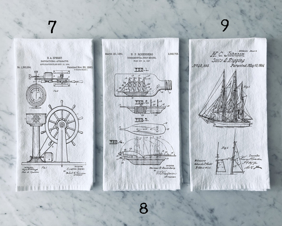 Nautical Sailboat - Kitchen Tea Towel, Hand Dish, Housewarming, Funny, Friend, Gift