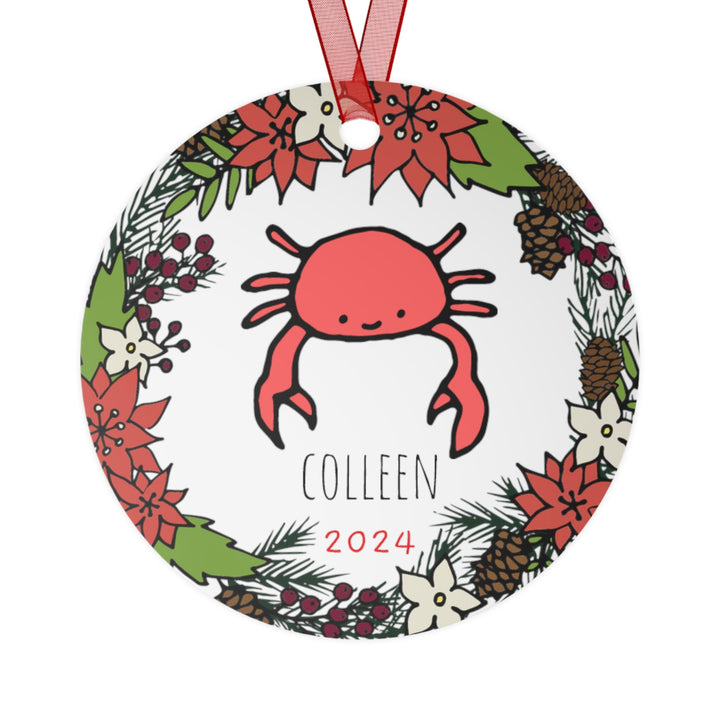 Crab Nautical - Christmas Ornament, Ceramic, Funny, Personalized, Tree Decoration