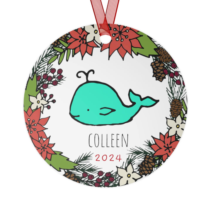 Whale Kids - Christmas Ornament, Ceramic, Funny, Personalized, Tree Decoration