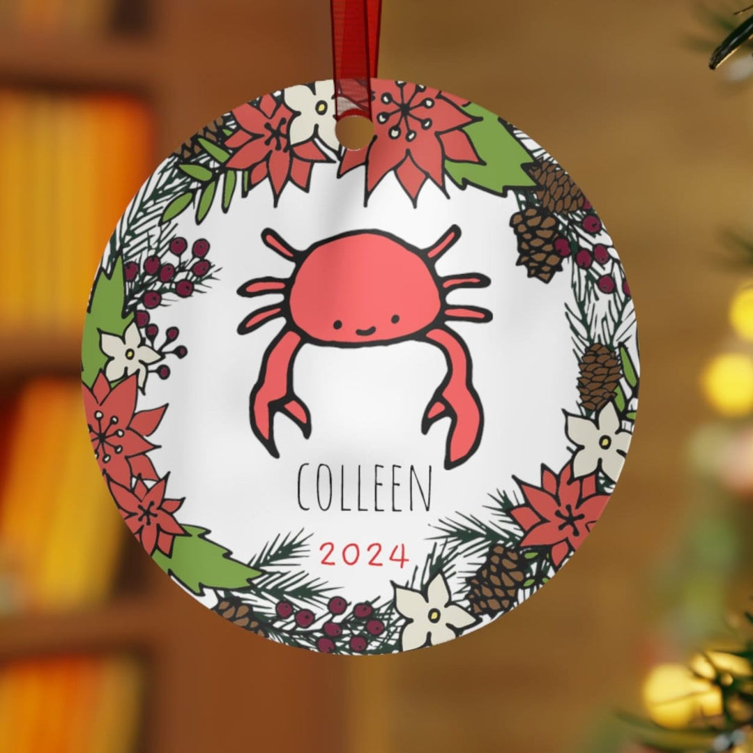 Crab Nautical - Christmas Ornament, Ceramic, Funny, Personalized, Tree Decoration