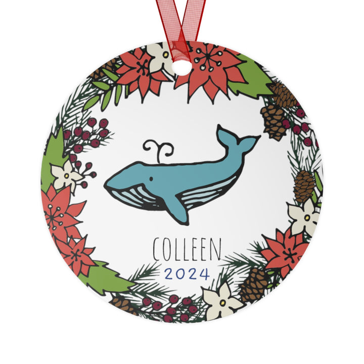 Whale - Christmas Ornament, Ceramic, Funny, Personalized, Tree Decoration