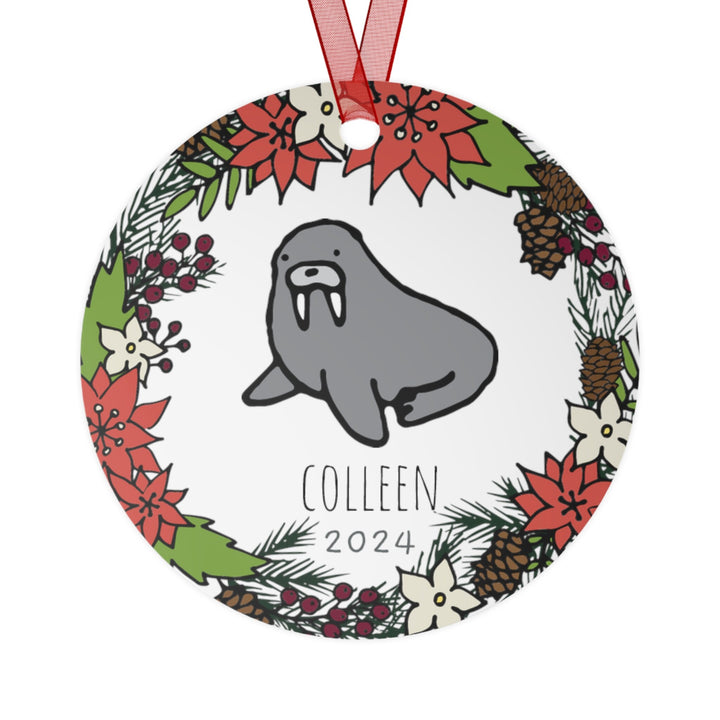 Walrus - Christmas Ornament, Ceramic, Funny, Personalized, Tree Decoration