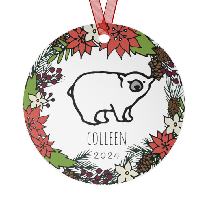 Polar Bear - Christmas Ornament, Ceramic, Funny, Personalized, Tree Decoration