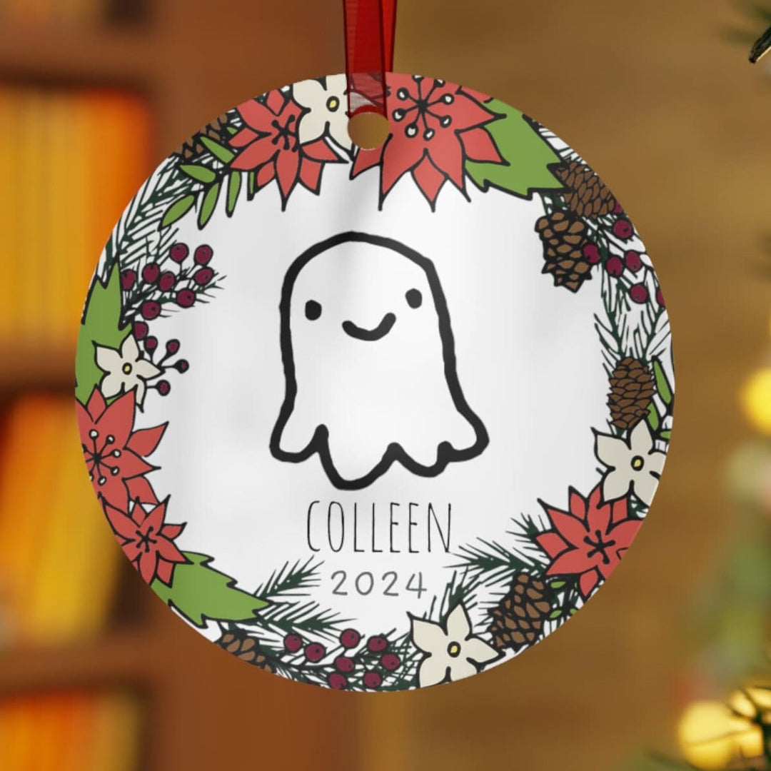 Ghost Halloween - Christmas Ornament, Ceramic, Funny, Personalized, Tree Decoration