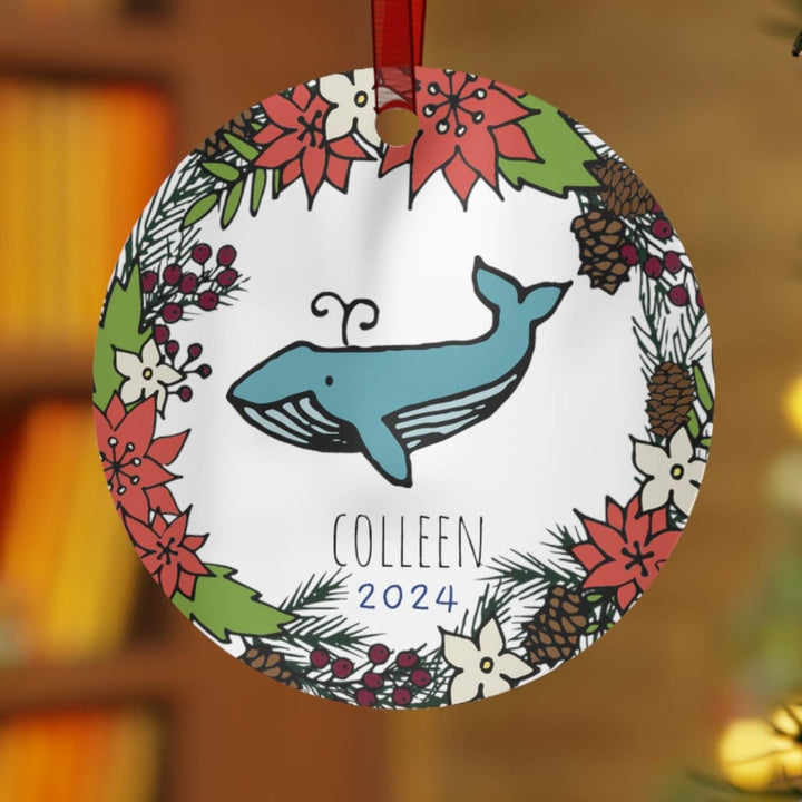 Whale - Christmas Ornament, Ceramic, Funny, Personalized, Tree Decoration