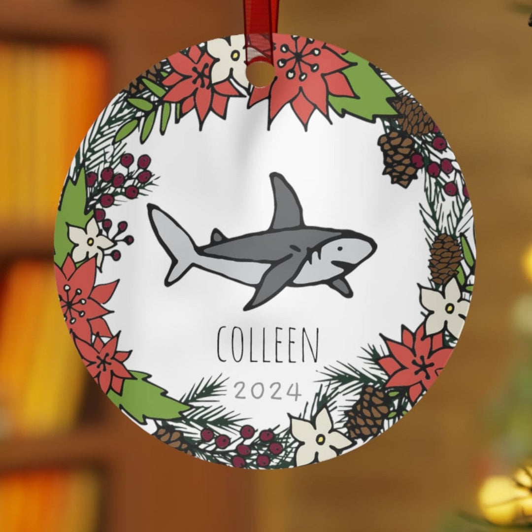 Great White Shark - Christmas Ornament, Ceramic, Funny, Personalized, Tree Decoration