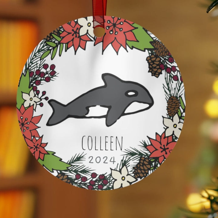 Whale Ocean - Christmas Ornament, Ceramic, Funny, Personalized, Tree Decoration