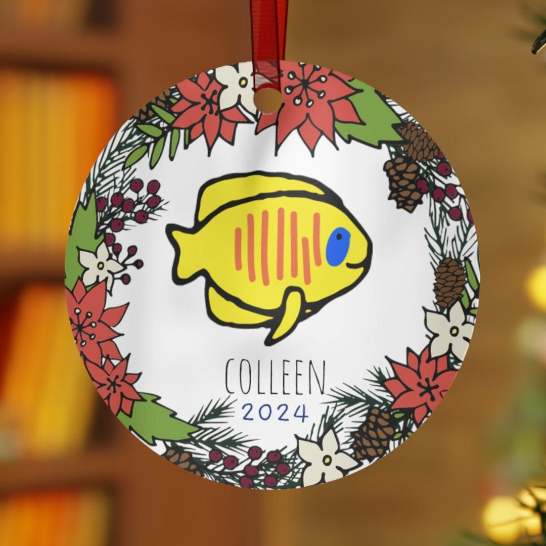 Aquarium Yellow - Christmas Ornament, Ceramic, Funny, Personalized, Tree Decoration