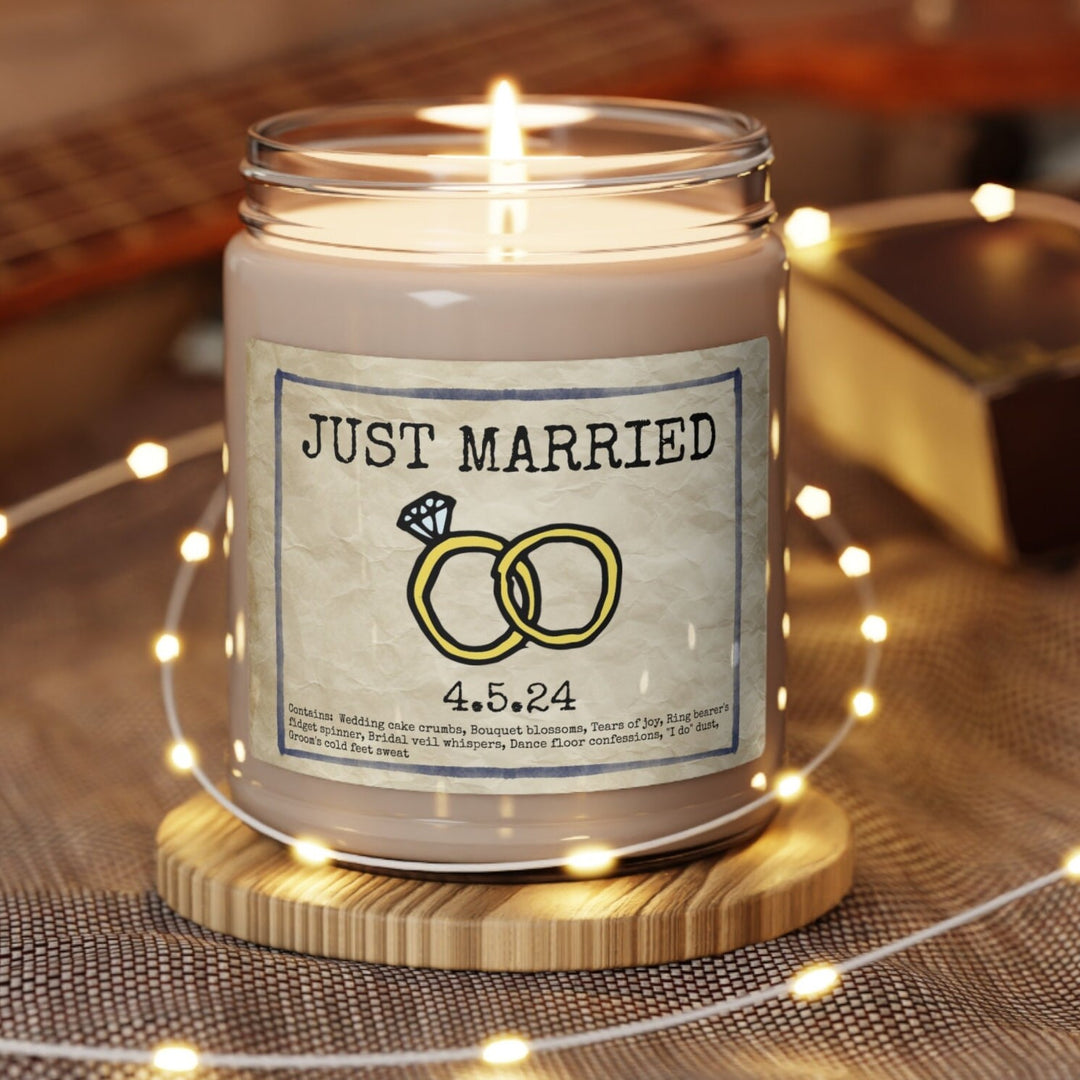 Just Married - 9oz Soy Candle, Birthday,  Friend, Birthday Gift, Men Women