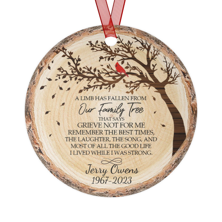 Cardinal Memorial In Memory Christmas Ornament, Ceramic, Personalized, Custom, Tree 2