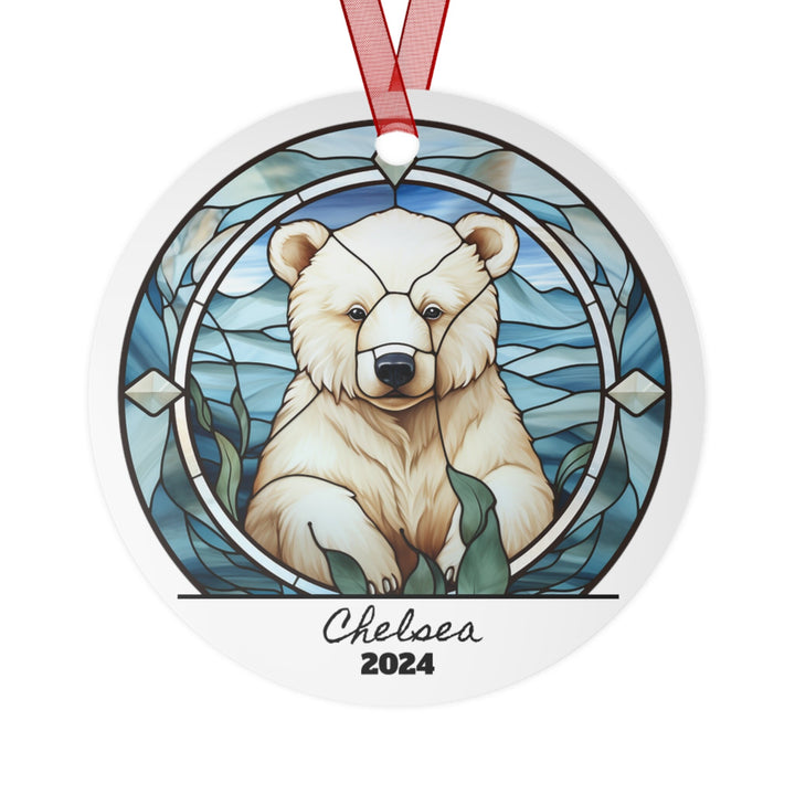 Polar Bear Christmas Ornament, Ceramic, Personalized, Custom, Tree