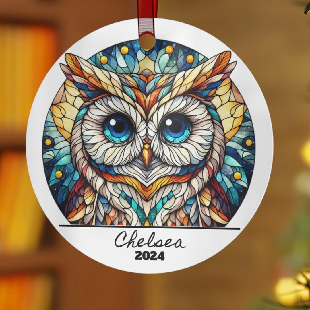 Owl Bird Zoo Christmas Ornament, Ceramic, Personalized, Custom, Tree