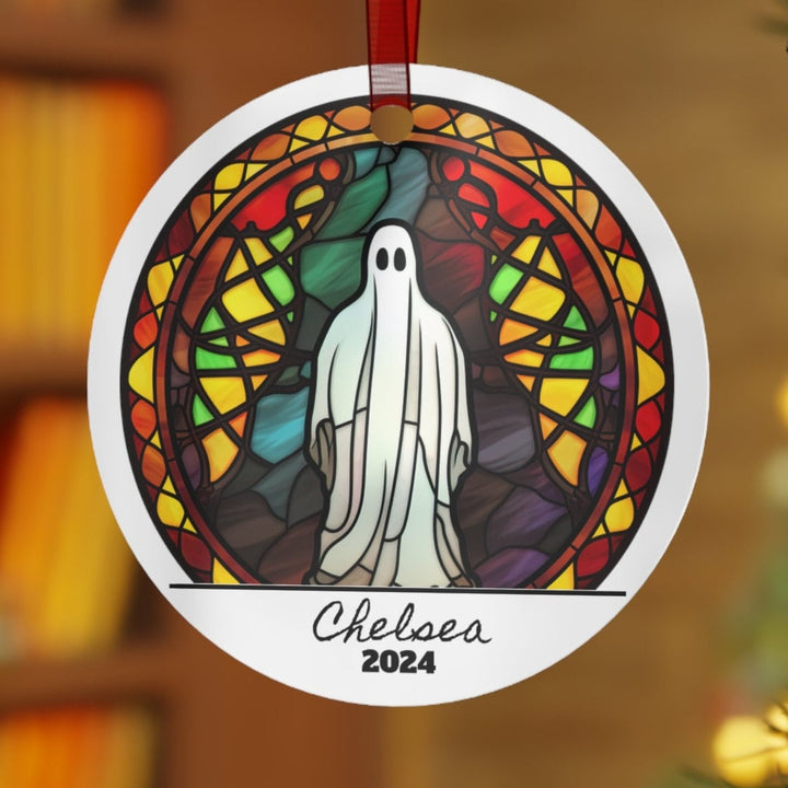 Ghost Spooky Christmas Ornament, Ceramic, Personalized, Custom, Tree