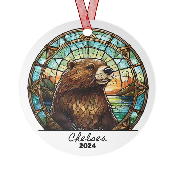 Otter Animal Zoo Christmas Ornament, Ceramic, Personalized, Custom, Tree