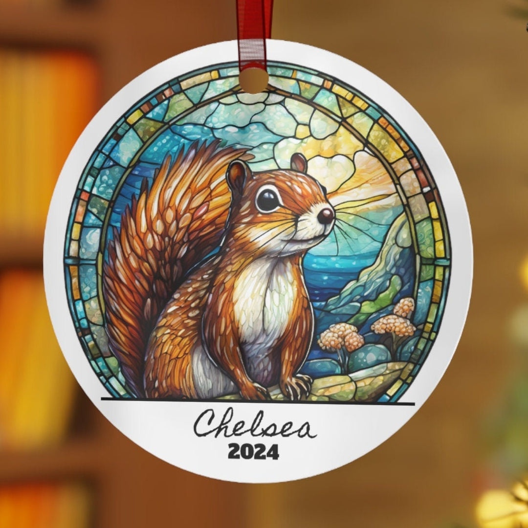 Squirrel Christmas Ornament, Ceramic, Funny Personalized, Tree Decoration 2