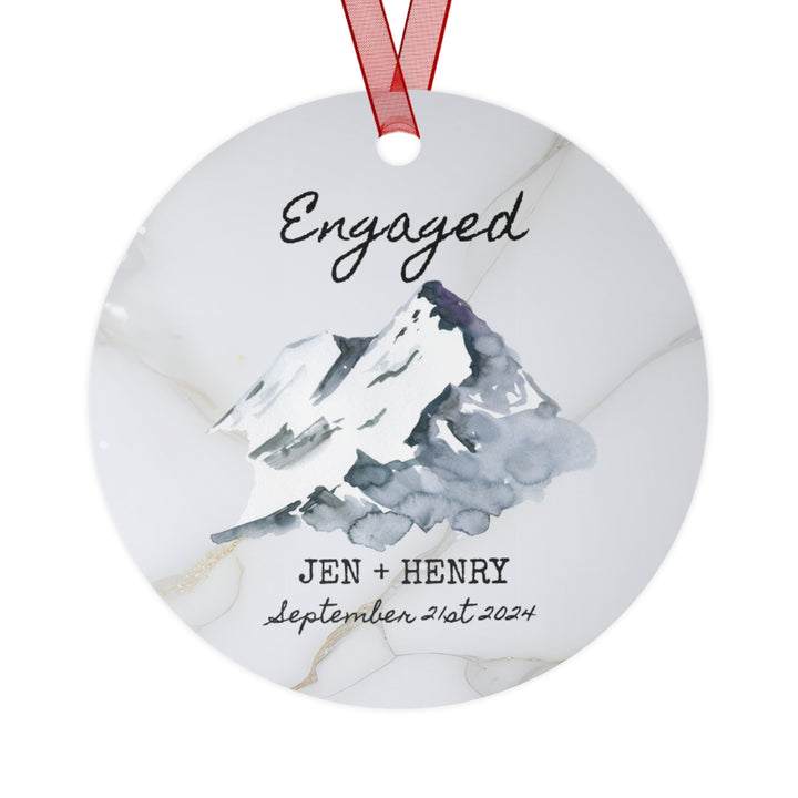 Engagement Engaged First Christmas Ornament, Ceramic, Personalized, Custom, Tree 2