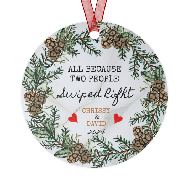 Swiped Right Internet First Christmas Ornament, Ceramic, Funny Personalized, Tree Decoration