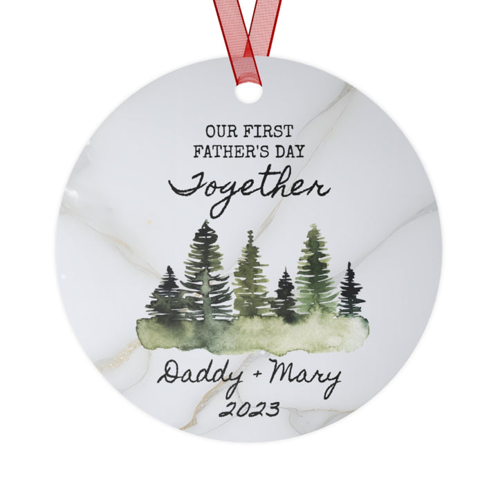 First Father's Day Daddy Christmas Ornament, Ceramic, Personalized, Custom, Tree