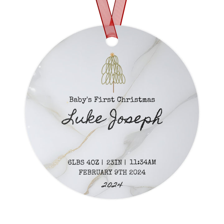 Baby Birth Stats First Christmas Ornament, Ceramic, Personalized, Custom, Tree