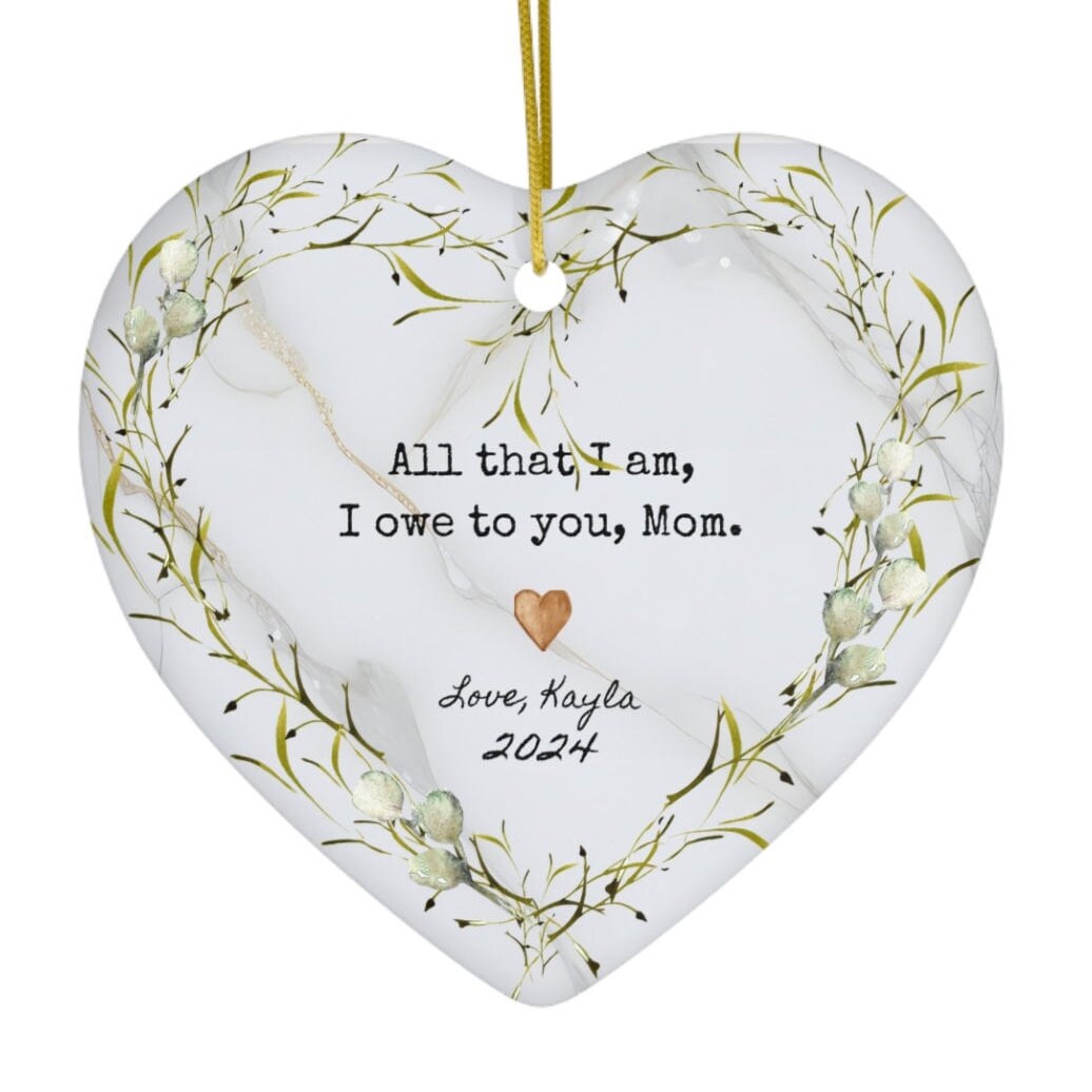 Mother's Day Mom Ornament, Ceramic, Personalized, Custom, Tree 4