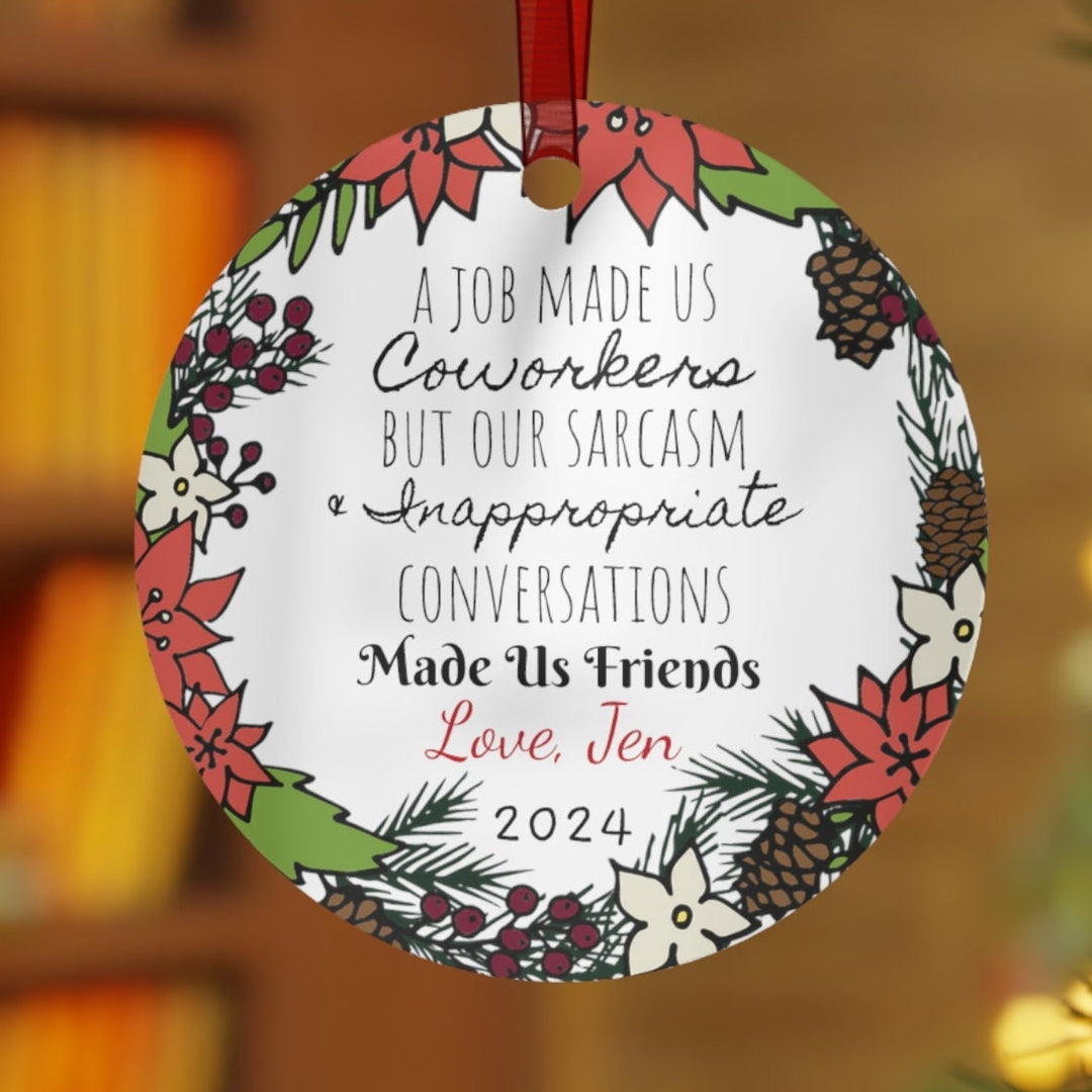 Coworker Leaving Retirement Christmas Ornament, Ceramic, Personalized, Custom, Tree