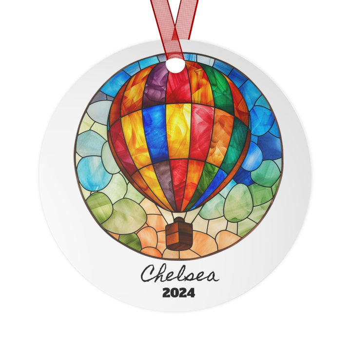 Hot Air Balloon Adventure Christmas Ornament, Ceramic, Personalized, Custom, Tree