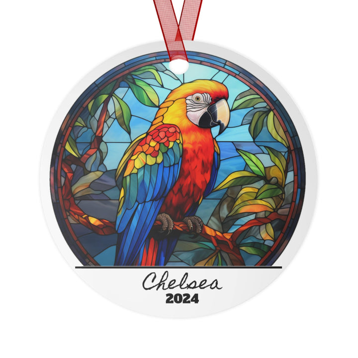 Parrot Bird Tropical Christmas Ornament, Ceramic, Personalized, Custom, Tree