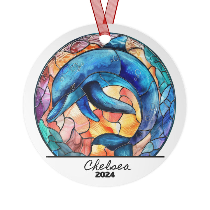 Dolphin Ocean Beach Christmas Ornament, Ceramic, Personalized, Custom, Tree