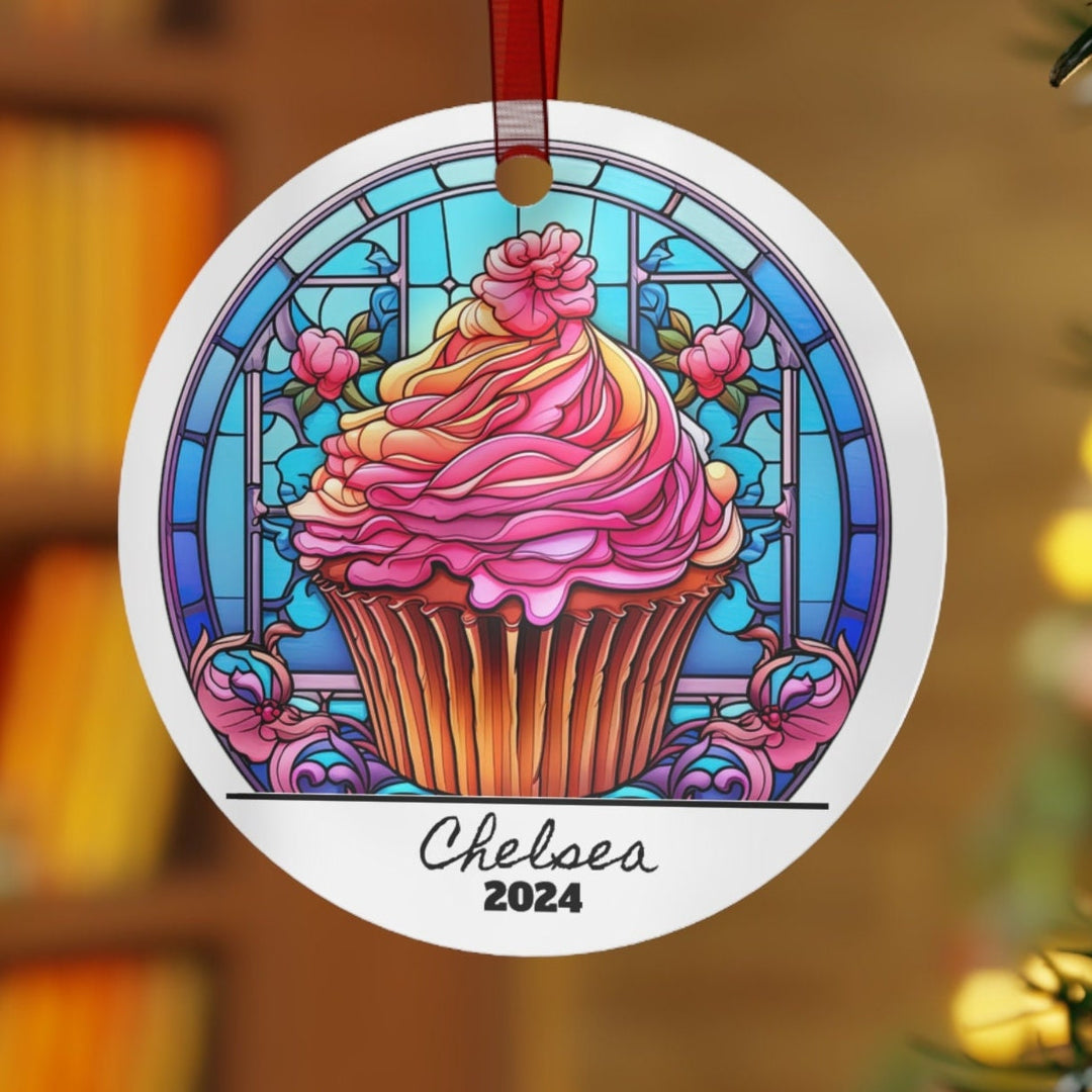 Cupcake Christmas Ornament, Ceramic, Funny Personalized, Tree Decoration