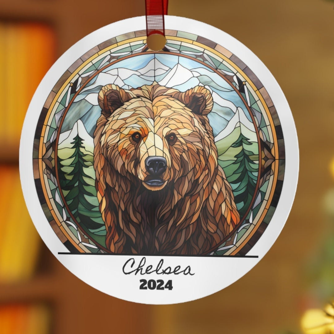 Bear Christmas Ornament, Ceramic, Personalized, Custom, Tree Decoration 2