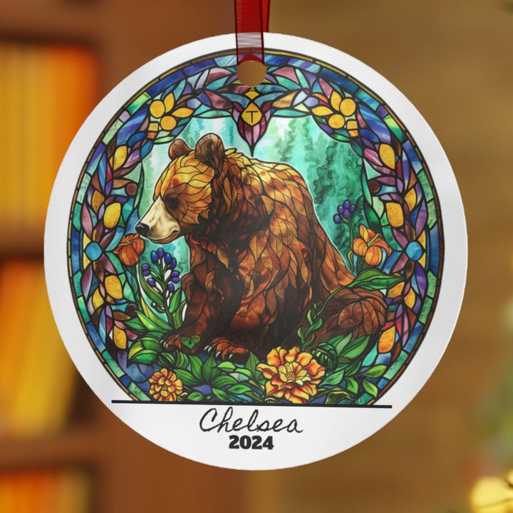 Bear Christmas Ornament, Ceramic, Personalized, Custom, Tree Decoration 3