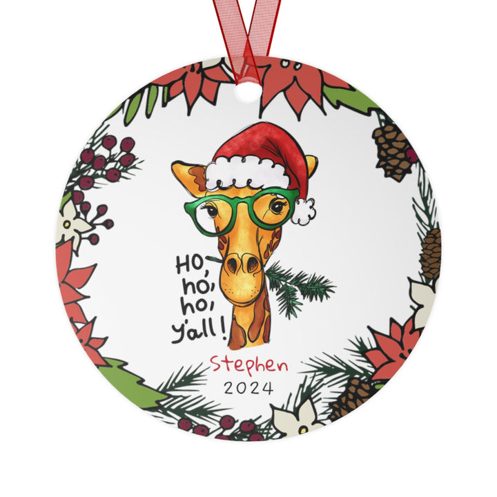 Giraffe Funny Christmas Ornament, Ceramic, Personalized, Custom, Tree