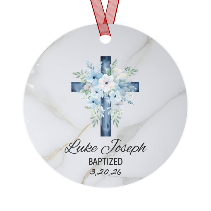 Baptism Boy Religious Christmas Ornament, Ceramic, Funny Personalized, Tree 2