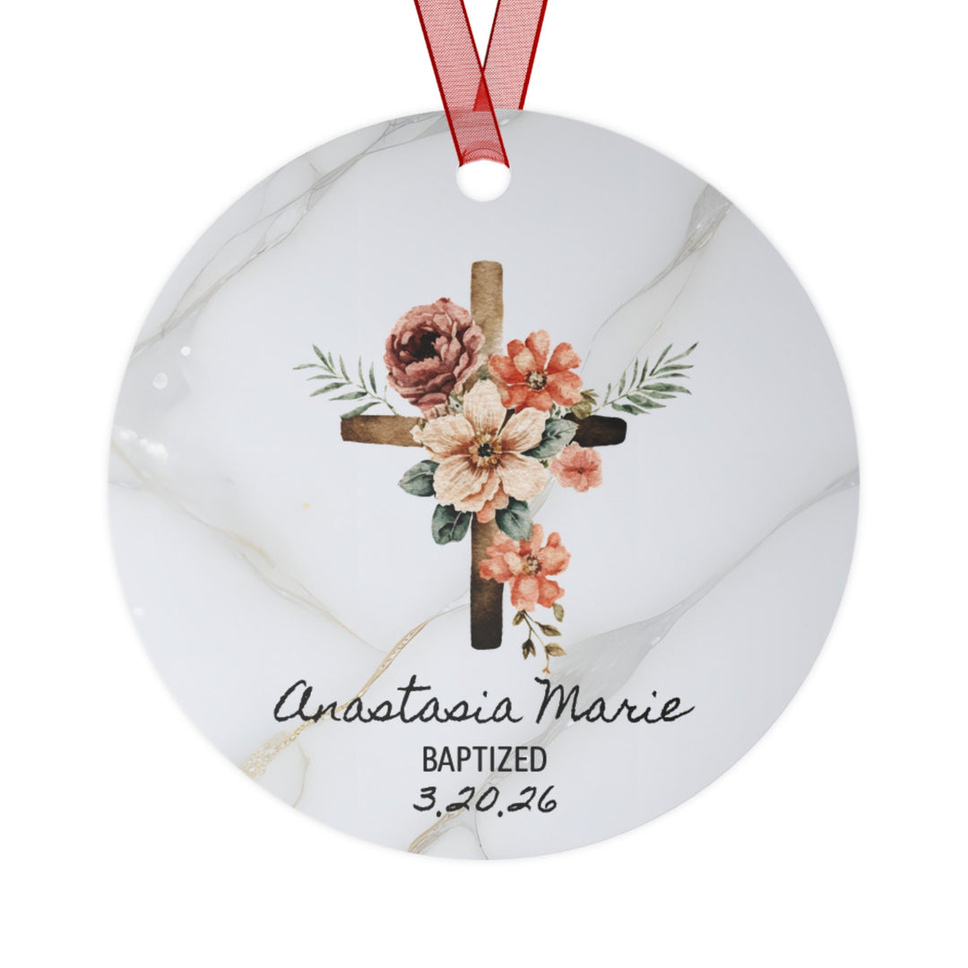 Baptism Girl Religious Christmas, Ornament, Ceramic, Personalized, Custom, Tree Decoration
