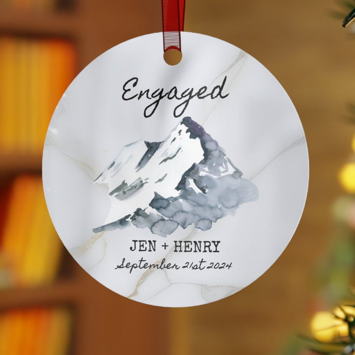 Engagement Engaged First Christmas Ornament, Ceramic, Personalized, Custom, Tree 2