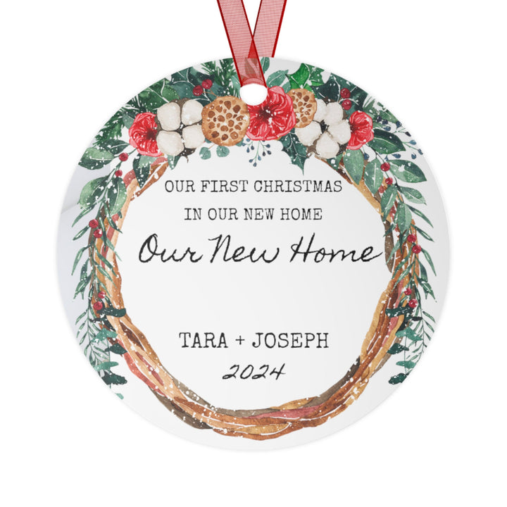 New First Home Address Christmas Mountains Ornament, Ceramic, Personalized, Custom, Tree