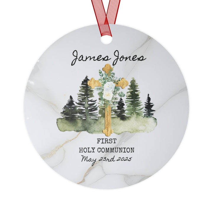 First Holy Communion Religious Christmas Ornament, Ceramic, Personalized, Custom, Tree