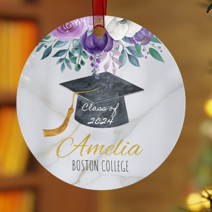 Graduation Graduate Girl Christmas Ornament, Ceramic, Personalized, Custom, Tree