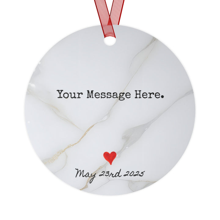 Message Name Heart Christmas Ornament, Ceramic, Personalized, Custom, Tree 6