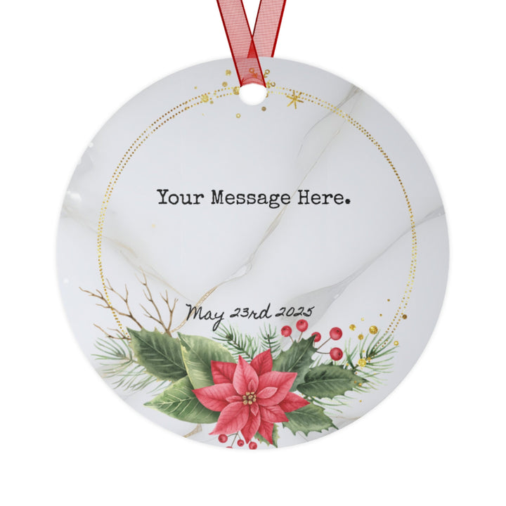 Message Name Wreath Christmas Ornament, Ceramic, Personalized, Custom, Tree