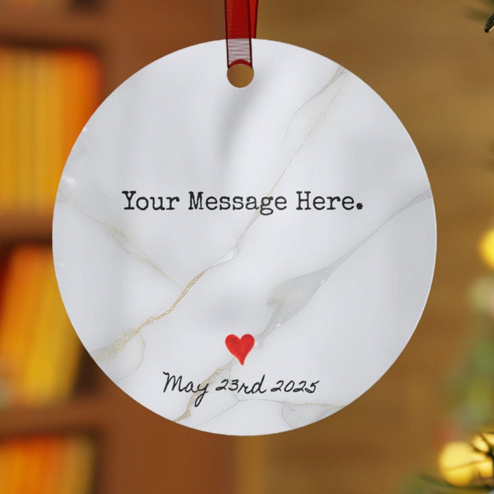 Message Name Heart Christmas Ornament, Ceramic, Personalized, Custom, Tree 6