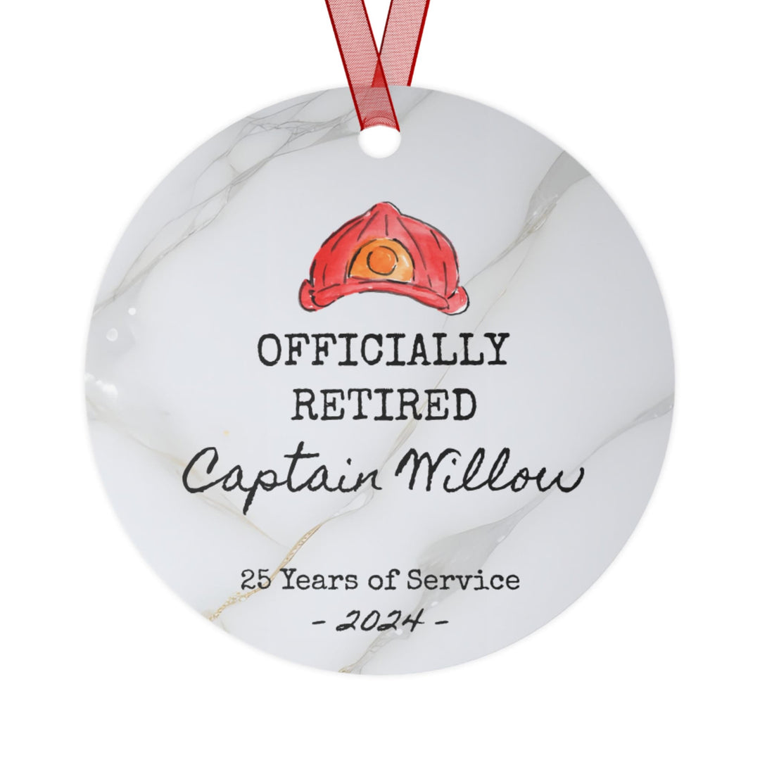 Firefighter Retirement Christmas Ornament, Ceramic, Personalized, Custom, Tree 4